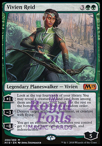 Vivien Reid 1x FOIL M19 MTG Core Set 2019 Mythic MINT green planeswalker