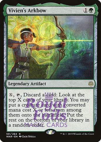 Vivien's Arkbow 1x FOIL WAR MTG War of the Spark Rare MINT green artifact