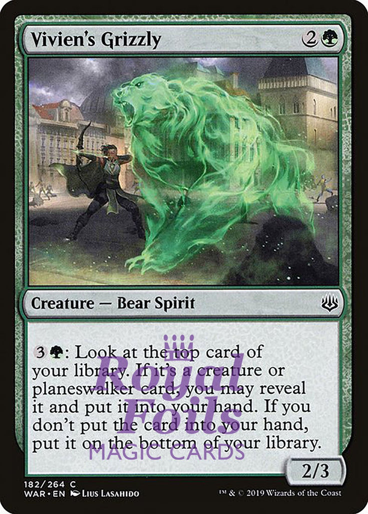 Vivien's Grizzly 3x FOIL WAR MTG War of the Spark Common MINT green