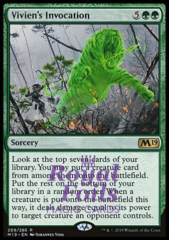 Vivien's Invocation 2x FOIL M19 MTG Core Set 2019 Rare MINT green