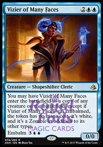 Vizier of Many Faces 1x FOIL AKH MTG Amonkhet Rare MINT blue