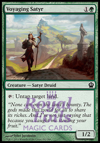 Voyaging Satyr 1x FOIL THS MTG Theros Common MINT green