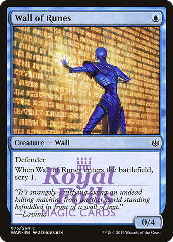 **3x FOIL Wall of Runes** WAR MTG War of the Spark Common MINT blue