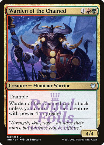 Warden of the Chained 4x FOIL THB MTG Theros Beyond Death Uncommon MINT red green