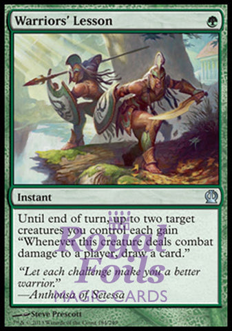 **2x FOIL Warriors' Lesson** THS MTG Theros Uncommon MINT green