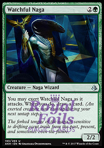 Watchful Naga 4x FOIL AKH MTG Amonkhet Uncommon MINT green