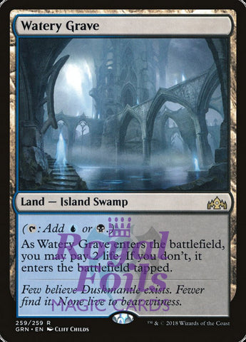 Watery Grave 1x FOIL GRN MTG Guilds of Ravnica Rare MINT land blue black