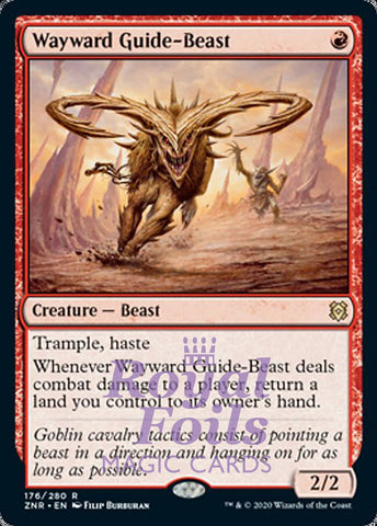 Wayward Guide-Beast 2x FOIL ZNR MTG Zendikar Rising Rare MINT red