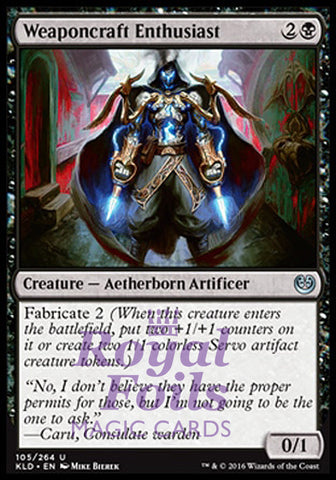 **1x FOIL Weaponcraft Enthusiast** KLD MTG Kaladesh Uncommon MINT black