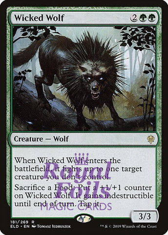 **2x FOIL Wicked Wolf** ELD MTG Throne of Eldraine Rare MINT green