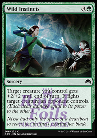 **4x FOIL Wild Instincts** ORI MTG Magic Origins Common MINT green