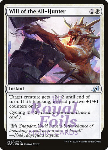 Will of the All-Hunter 4x FOIL IKO MTG Ikoria Uncommon MINT white