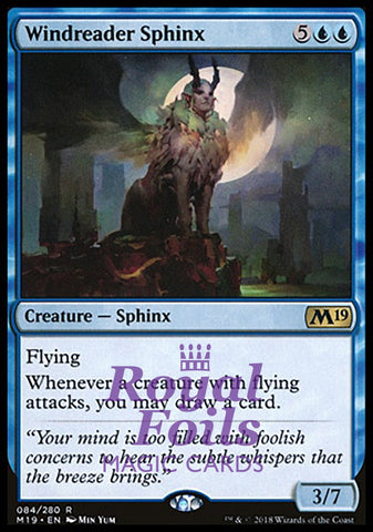 **1x FOIL Windreader Sphinx** M19 MTG Core Set 2019 Rare MINT blue