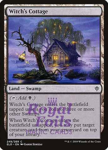 Witch's Cottage 1x FOIL ELD MTG Throne of Eldraine Common MINT black land