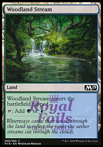 Woodland Stream 4x FOIL M19 MTG Core Set 2019 Common MINT green blue