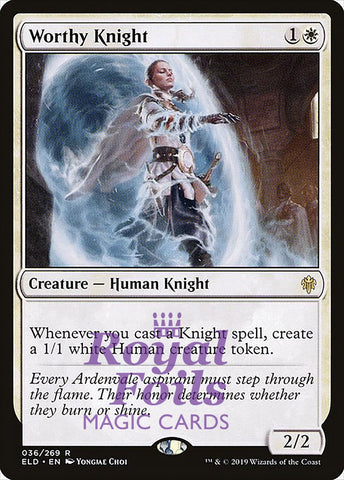 **1x FOIL Worthy Knight** ELD MTG Throne of Eldraine Rare MINT white