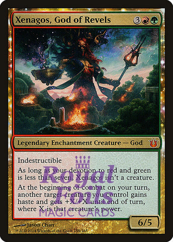 **1x FOIL Xenagos, God of Revels** BNG MTG Born of the Gods Mythic MINT red green