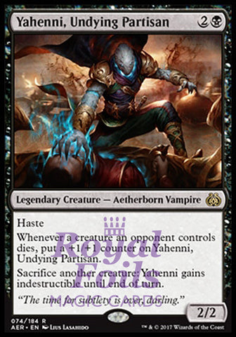 **1x FOIL Yahenni Undying Partisan ** AER MTG Aether Revolt Rare MINT black