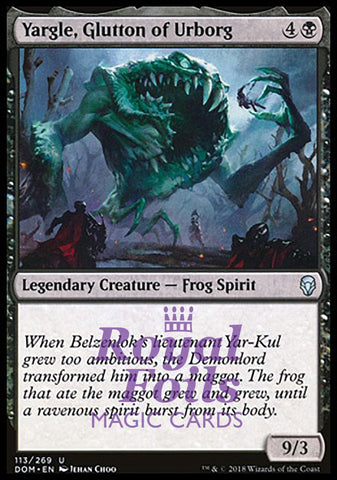 Yargle, Glutton of Urborg 2x FOIL DOM MTG Dominaria Uncommon MINT black