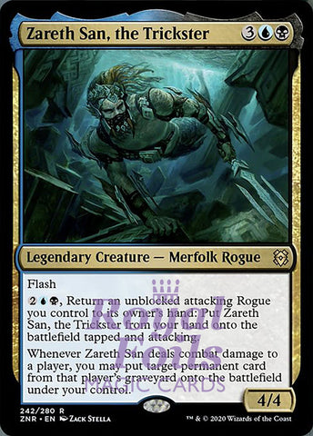 Zareth San, the Trickster 2x FOIL ZNR MTG Zendikar Rising Rare MINT blue black