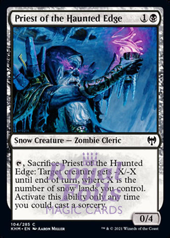 Priest of the Haunted Edge 4x FOIL KHM MTG Kaldheim Common MINT black