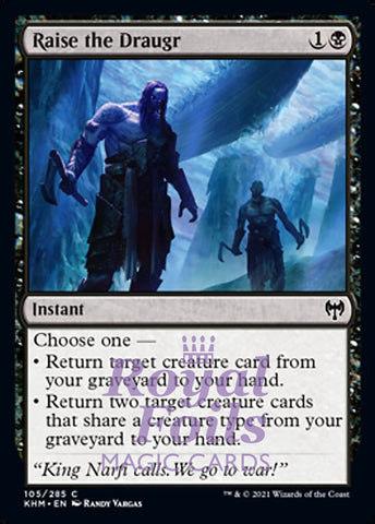 Raise the Draugr 4x FOIL KHM MTG Kaldheim Common MINT black