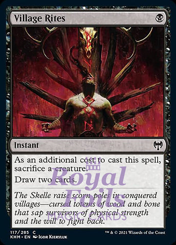Village Rites 4x FOIL KHM MTG Kaldheim Common MINT black