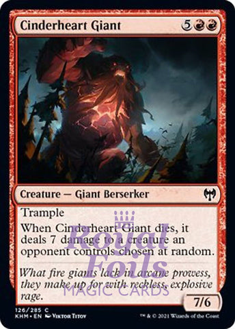 **4x FOIL Cinderheart Giant** KHM MTG Kaldheim Common MINT red