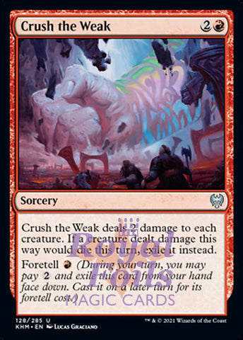 **4x FOIL Crush the Weak** KHM MTG Kaldheim Uncommon MINT red