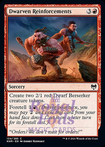 Dwarven Reinforcements 4x FOIL KHM MTG Kaldheim Common MINT red
