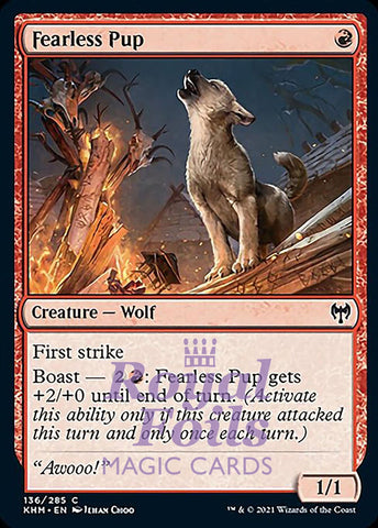 **4x FOIL Fearless Pup** KHM MTG Kaldheim Common MINT red