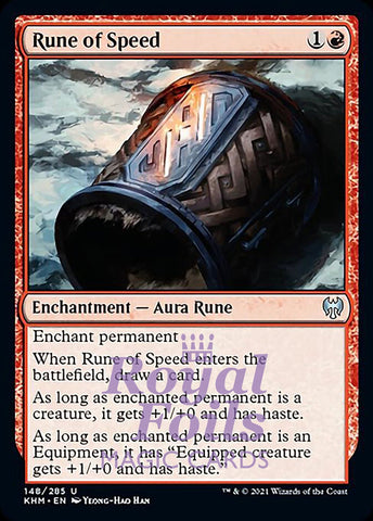 Rune of Speed 4x FOIL KHM MTG Kaldheim Uncommon MINT red