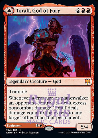 **1x FOIL Toralf, God of Fury // Toralf's Hammer** KHM MTG Kaldheim Mythic MINT red