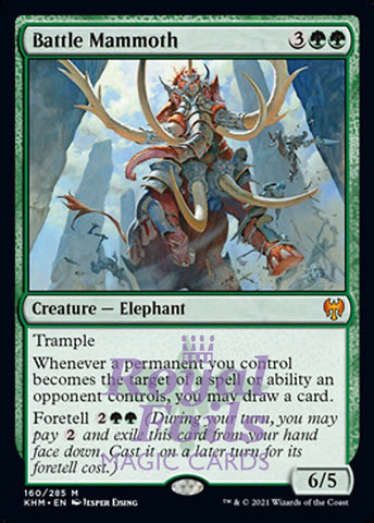 **1x FOIL Battle Mammoth** KHM MTG Kaldheim Mythic MINT green