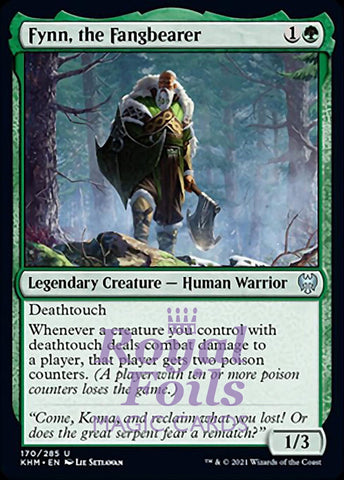 Fynn, the Fangbearer 2x FOIL KHM MTG Kaldheim Uncommon MINT green