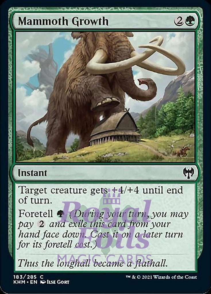 4x FOIL Mammoth Growth from the Kaldheim MTG set – Royal Foils Magic Cards