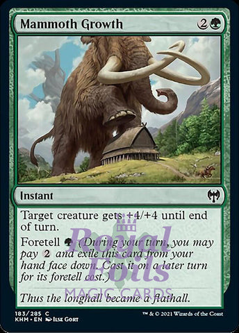 **4x FOIL Mammoth Growth** KHM MTG Kaldheim Common MINT green