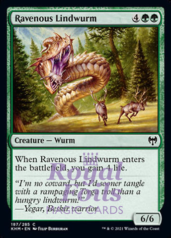 **4x FOIL Ravenous Lindwurm** KHM MTG Kaldheim Common MINT green