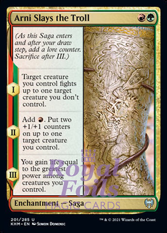 Arni Slays the Troll 4x FOIL KHM MTG Kaldheim Uncommon MINT red green