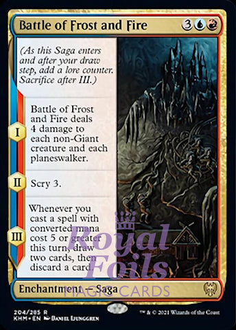 Battle of Frost and Fire 2x FOIL KHM MTG Kaldheim Rare MINT blue red