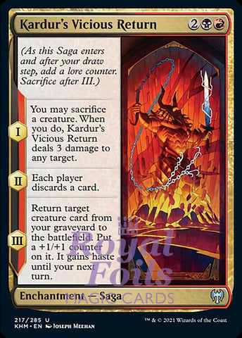 Kardur's Vicious Return 4x FOIL KHM MTG Kaldheim Uncommon MINT black red
