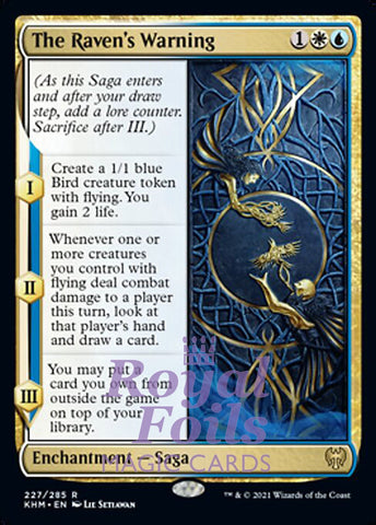 The Raven's Warning 2x FOIL KHM MTG Kaldheim Rare MINT white blue