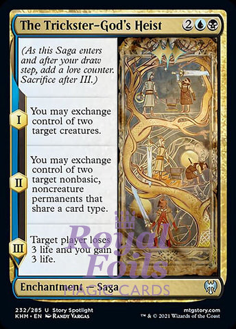 The Trickster-God's Heist 4x FOIL KHM MTG Kaldheim Uncommon MINT blue black