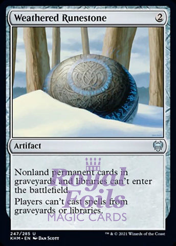 Weathered Runestone 2x FOIL KHM MTG Kaldheim Uncommon MINT artifact