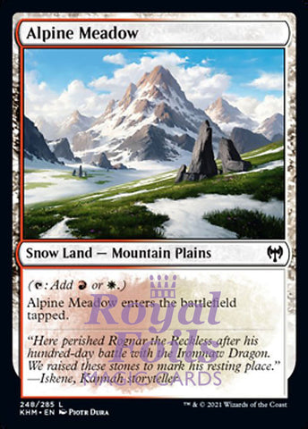 **4x FOIL Alpine Meadow** KHM MTG Kaldheim Common MINT red white land