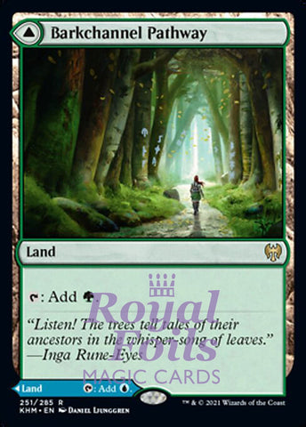 **1x FOIL Barkchannel Pathway // Tidechannel** KHM MTG Kaldheim Rare MINT land