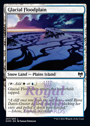 **4x FOIL Glacial Floodplain** KHM MTG Kaldheim Common MINT white blue land