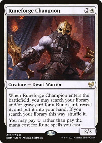 Runeforge Champion 2x FOIL KHM MTG Kaldheim Rare MINT white