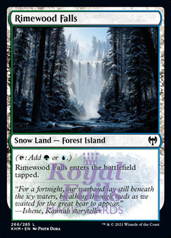 **1x FOIL Rimewood Falls** KHM MTG Kaldheim Common MINT green blue land