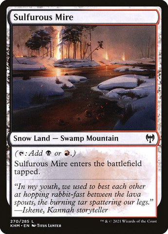 **4x FOIL Sulfurous Mire** KHM MTG Kaldheim Common MINT black red